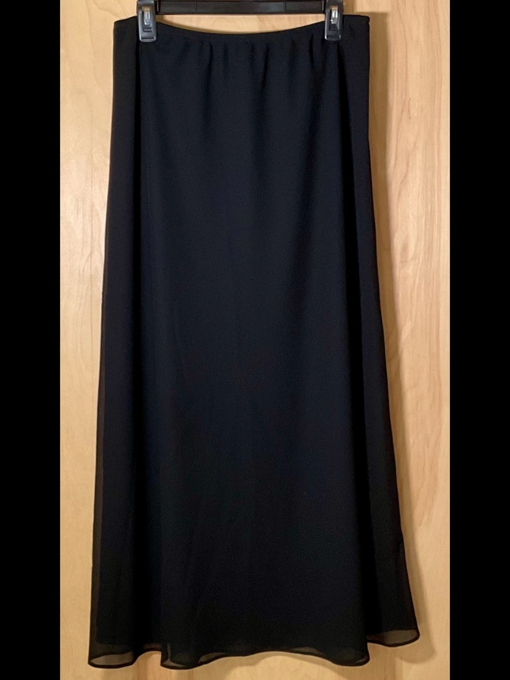 Vintage MSK Black Skirt Chiffon Overlay - EUC